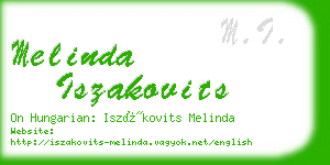 melinda iszakovits business card